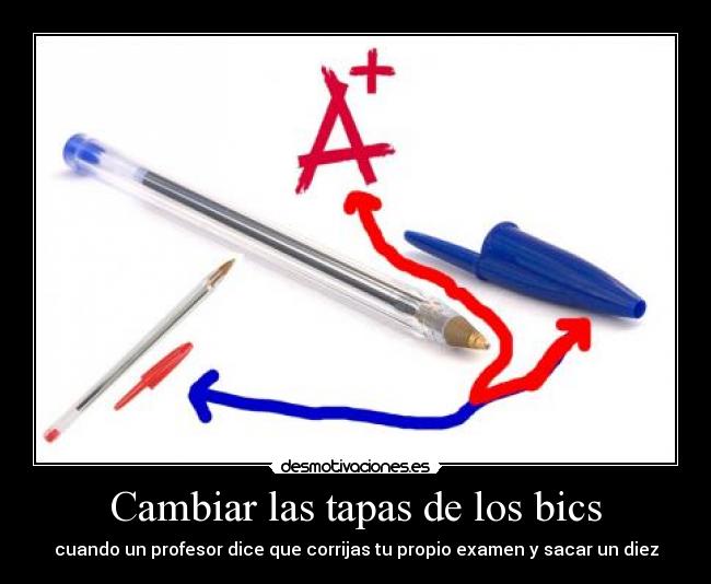 Cambiar las tapas de los bics -