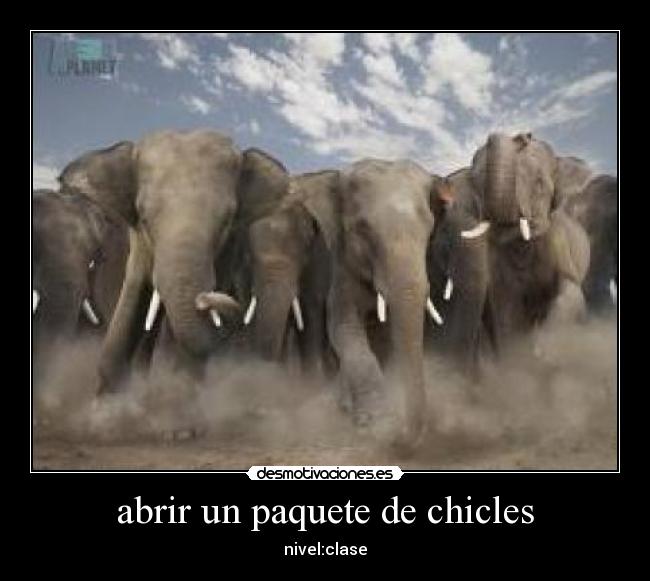 abrir un paquete de chicles - nivel:clase
