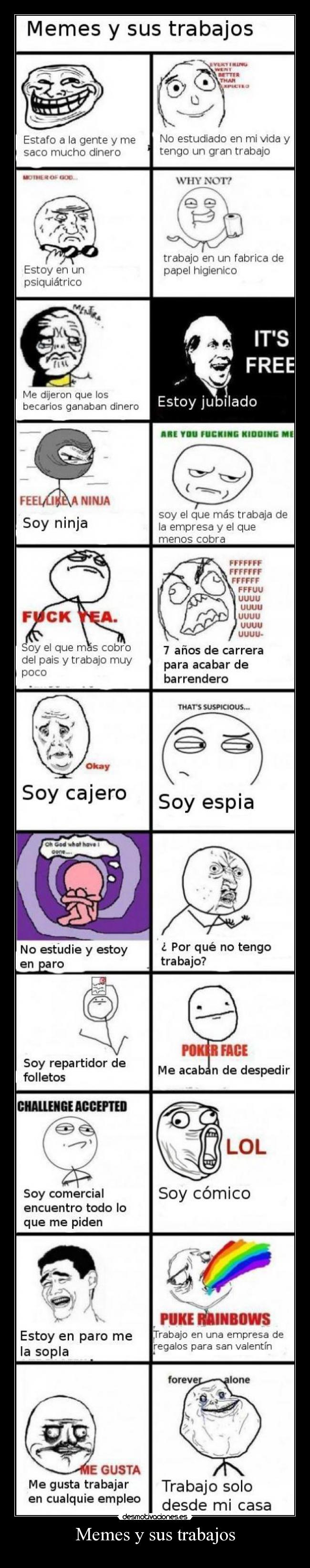 Memes y sus trabajos - 