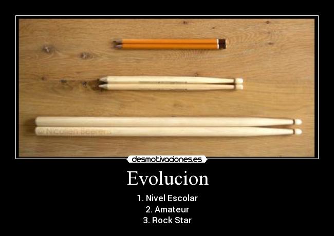 Evolucion - 1. Nivel Escolar
2. Amateur
3. Rock Star