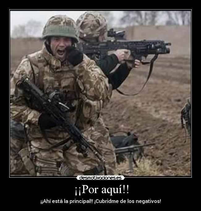 ¡¡Por aquí!! - ¡¡Ahí está la principal!! ¡Cubridme de los negativos!