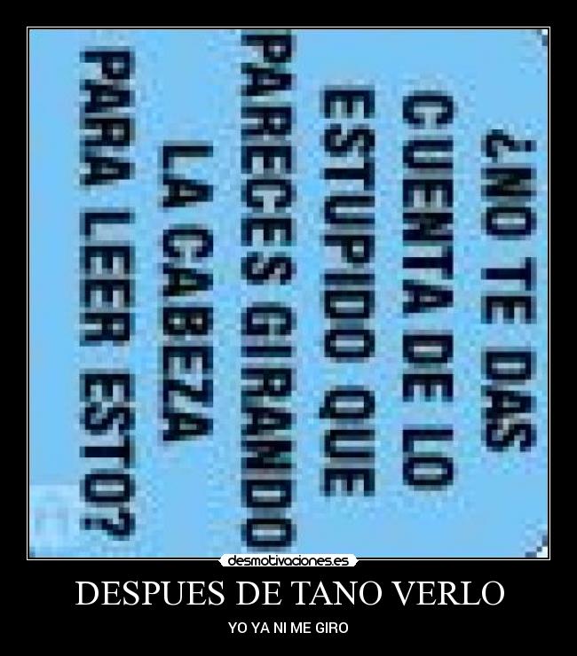 DESPUES DE TANO VERLO - 