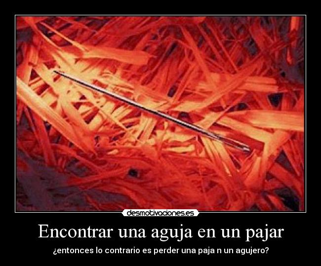 Encontrar una aguja en un pajar - 