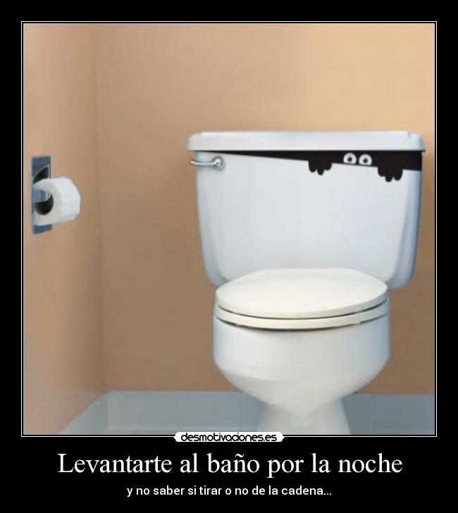 Levantarte al baño por la noche - y no saber si tirar o no de la cadena...