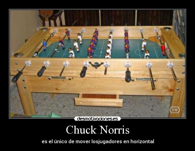 Chuck Norris - es el único de mover losjugadores en horizontal