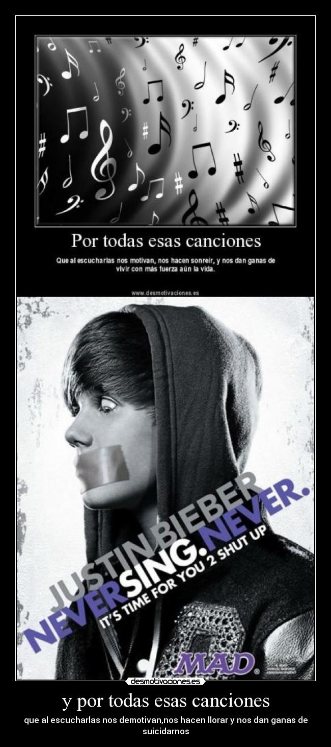 y por todas esas canciones -