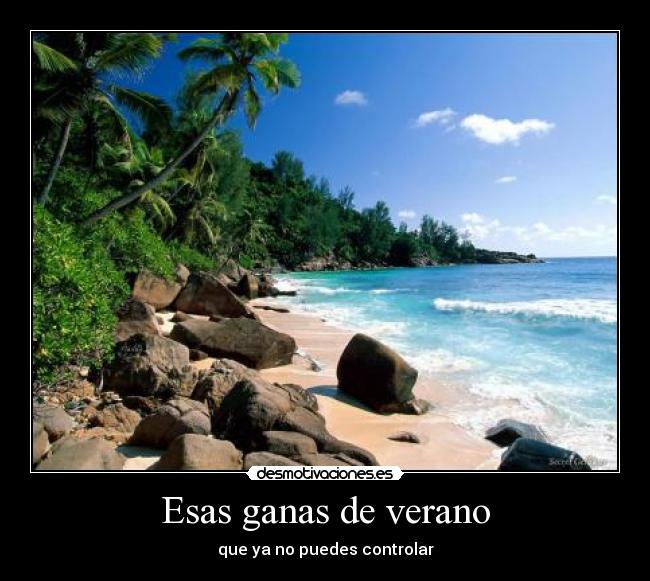 Esas ganas de verano - que ya no puedes controlar