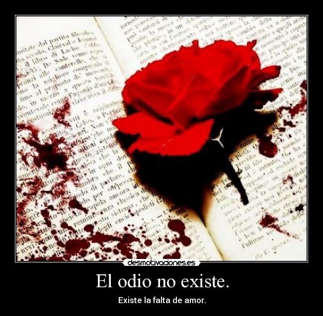 El odio no existe. - Existe la falta de amor.