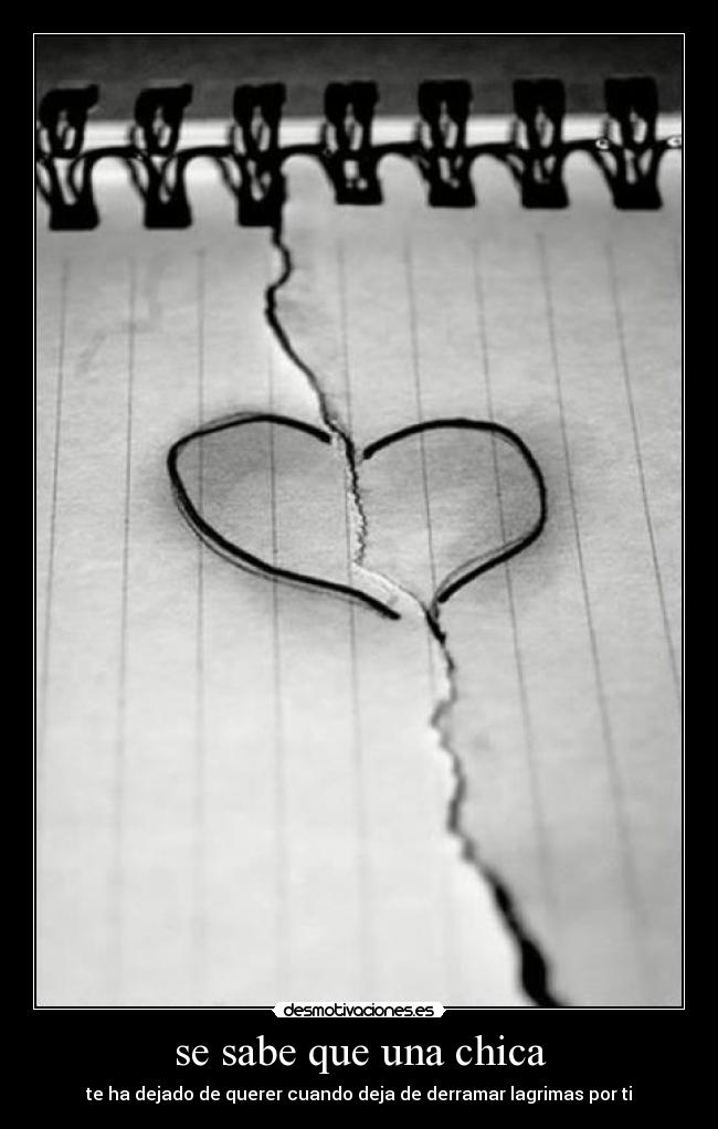 se sabe que una chica - te ha dejado de querer cuando deja de derramar lagrimas por ti