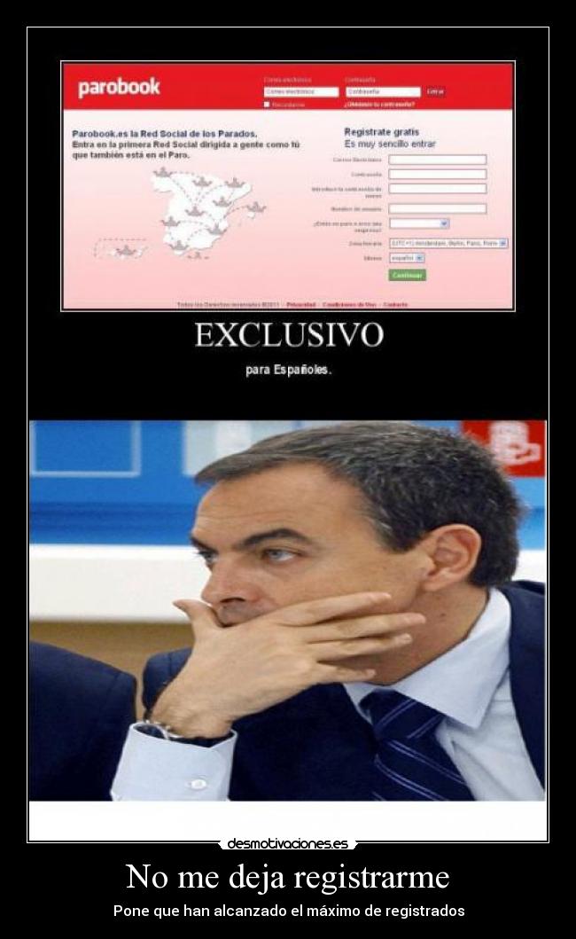 No me deja registrarme - 