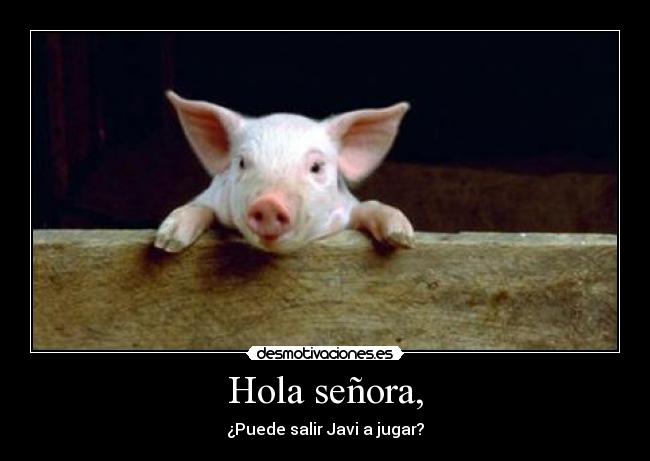 Hola señora, - ¿Puede salir Javi a jugar?
