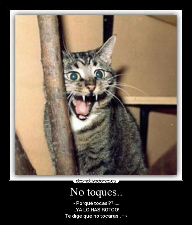 No toques.. - - Porqué tocas!?? ....
..YA LO HAS ROTOO!
Te dige que no tocaras.. ¬¬