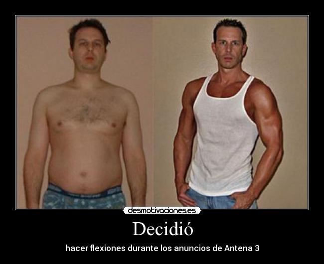 Decidió - hacer flexiones durante los anuncios de Antena 3