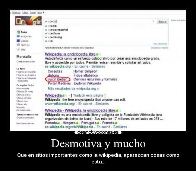 Desmotiva y mucho - Que en sitios importantes como la wikipedia, aparezcan cosas como esta...