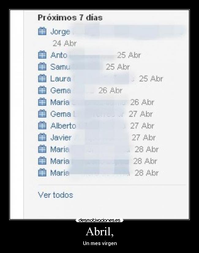 Abril, - Un mes virgen