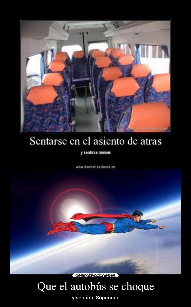 carteles autobus superman desmotivaciones