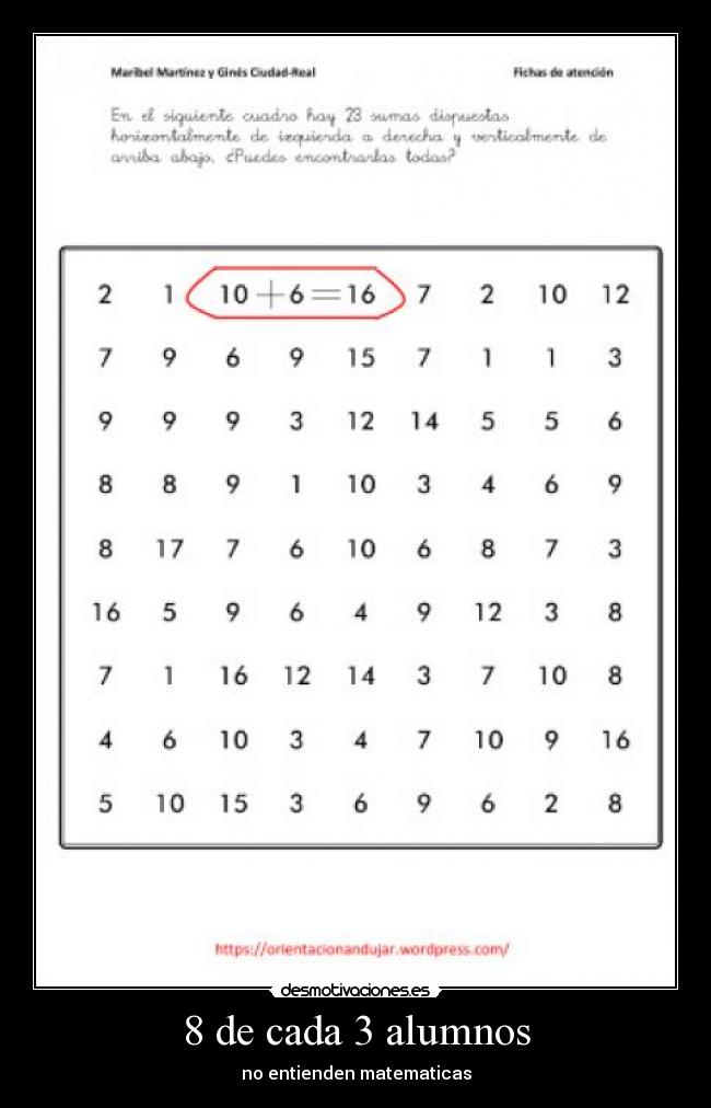 8 de cada 3 alumnos -