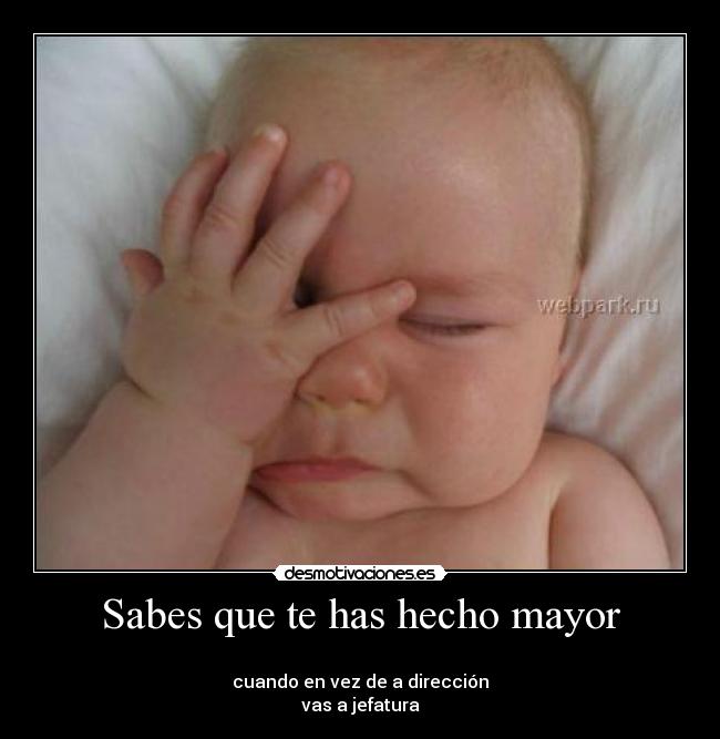 Sabes que te has hecho mayor - 
cuando en vez de a dirección
vas a jefatura