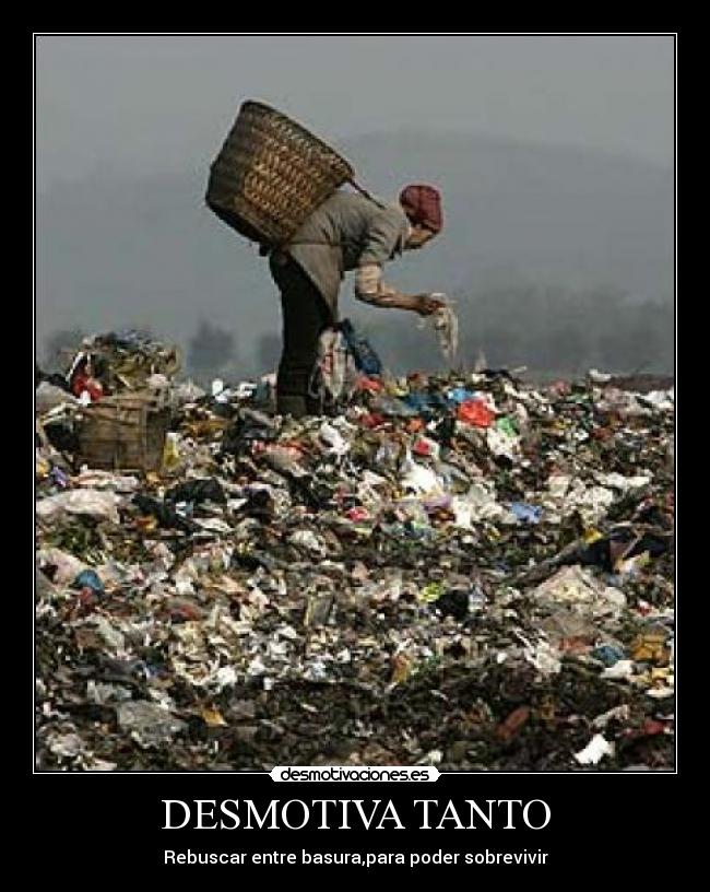 DESMOTIVA TANTO - Rebuscar entre basura,para poder sobrevivir