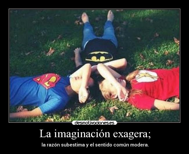 La imaginación exagera; -  la razón subestima y el sentido común modera.