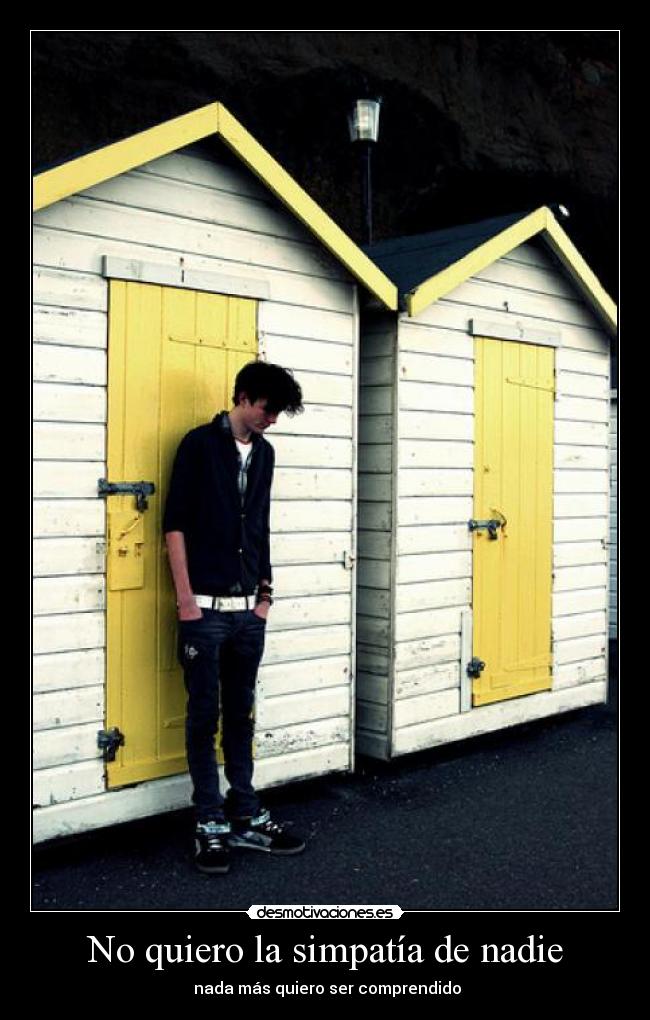 No quiero la simpatía de nadie -  nada más quiero ser comprendido