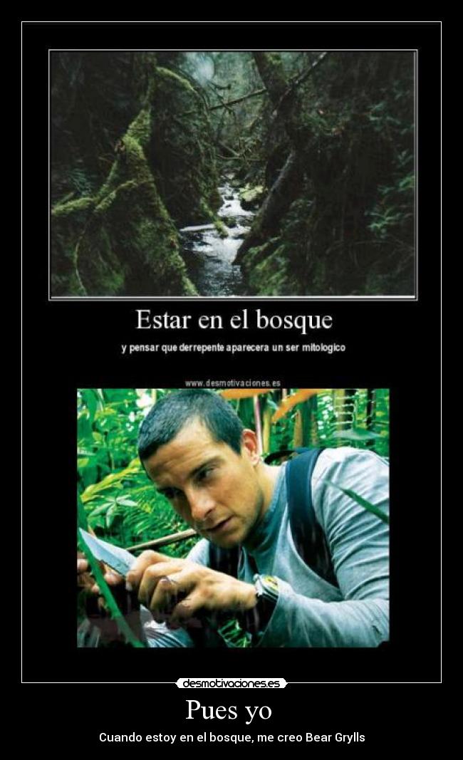 carteles bear grylls bosque desmotivaciones