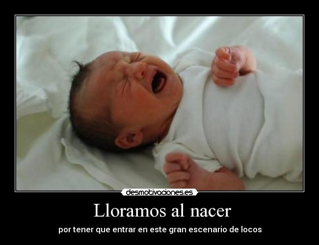 Lloramos al nacer - por tener que entrar en este gran escenario de locos
