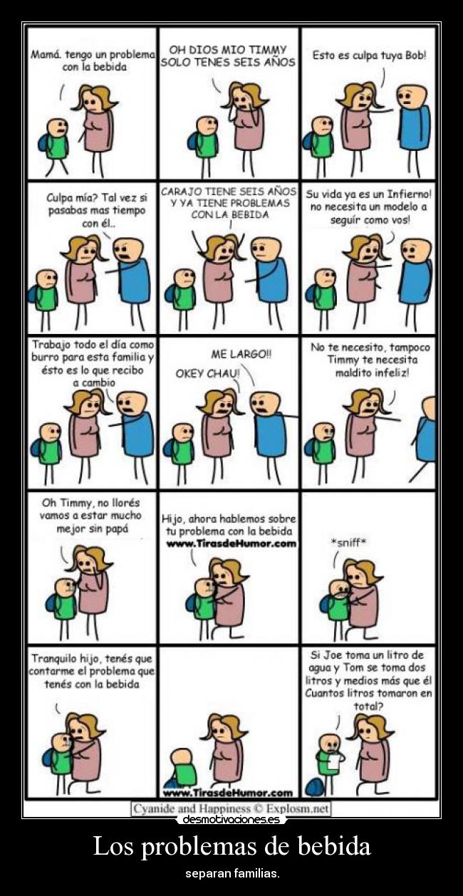 Los problemas de bebida - separan familias.