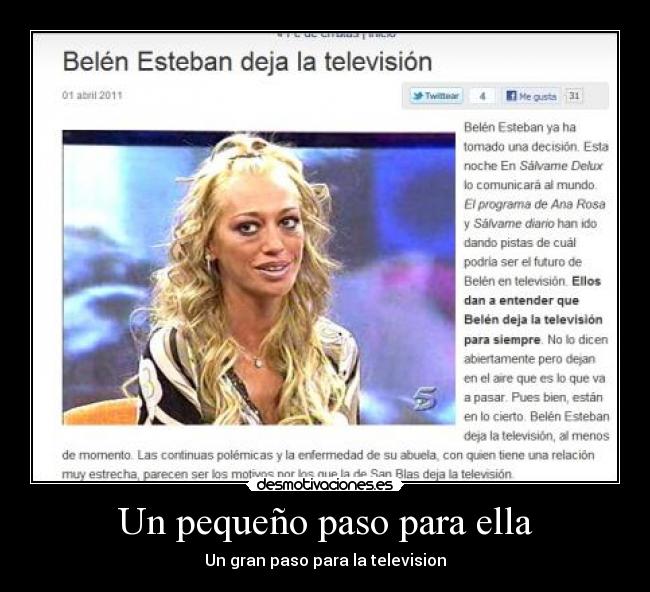 Un pequeño paso para ella - Un gran paso para la television