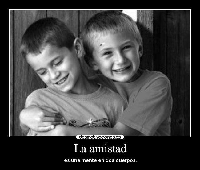 La amistad - es una mente en dos cuerpos.