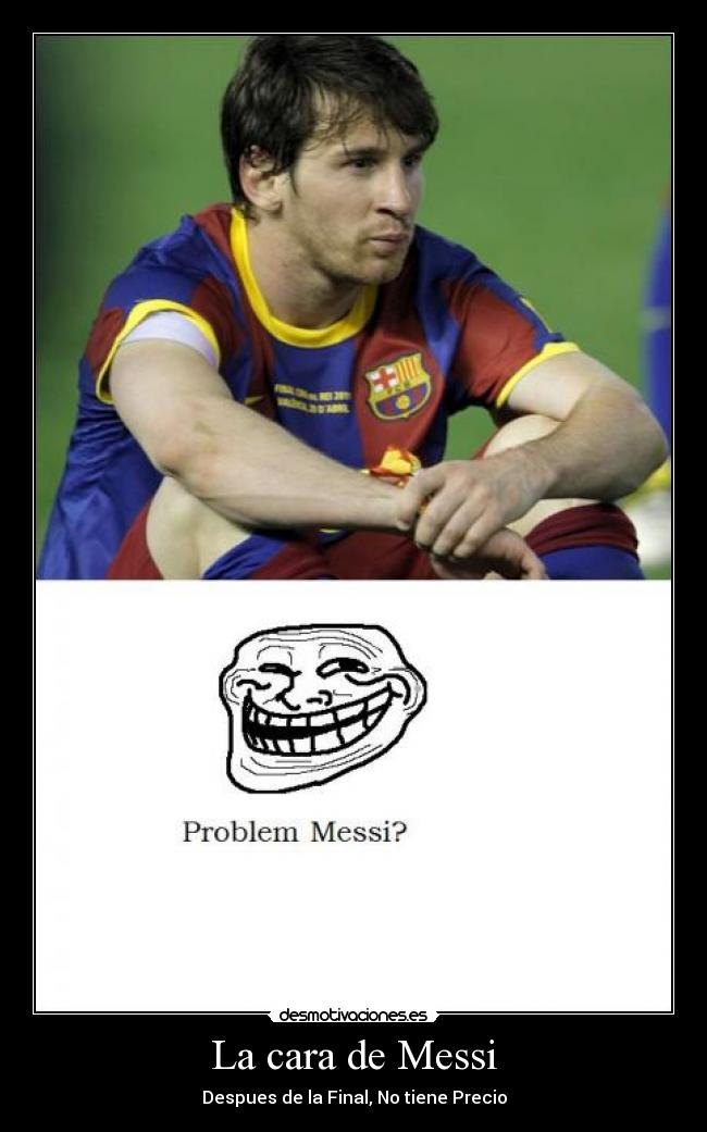 La cara de Messi - Despues de la Final, No tiene Precio