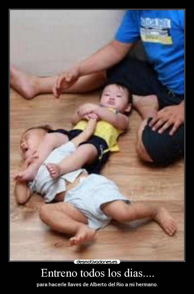 Entreno todos los dias.... - para hacerle llaves de Alberto del Rio a mi hermano.