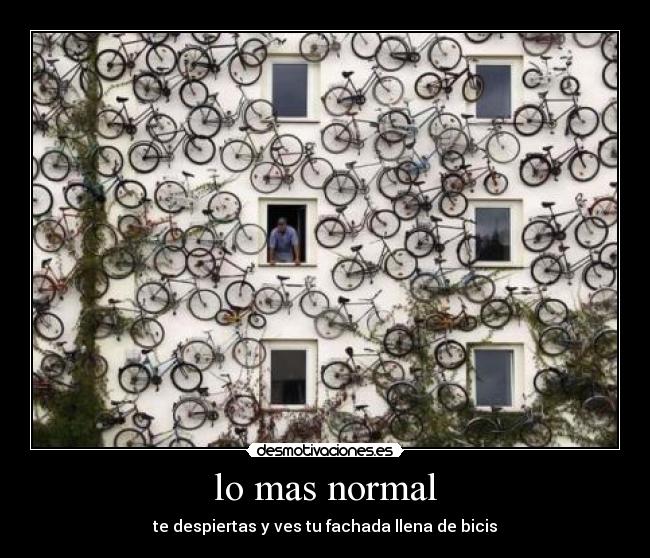lo mas normal - te despiertas y ves tu fachada llena de bicis