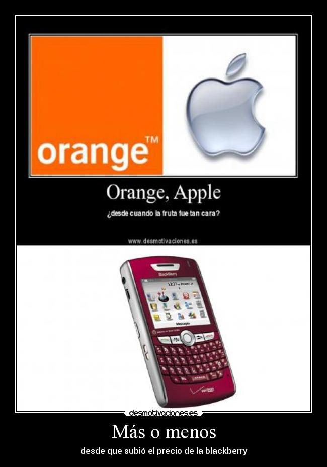 Más o menos - desde que subió el precio de la blackberry