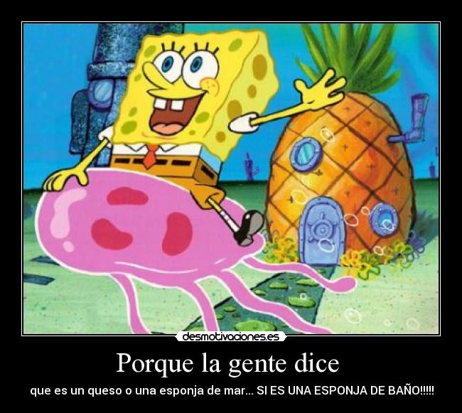 Porque la gente dice  - que es un queso o una esponja de mar... SI ES UNA ESPONJA DE BAÑO!!!!!