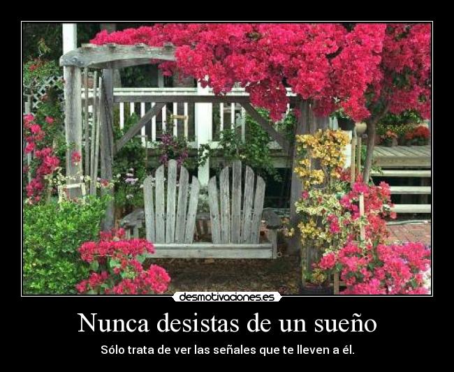 Nunca desistas de un sueño - Sólo trata de ver las señales que te lleven a él.