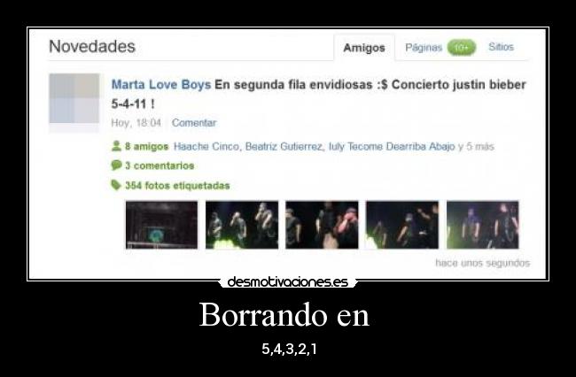 Borrando en  - 5,4,3,2,1