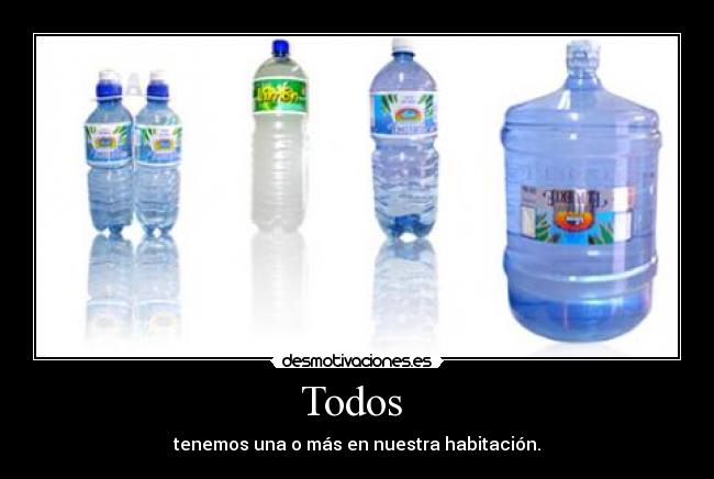 carteles botella agua resaca dormir habitacion desmotivaciones