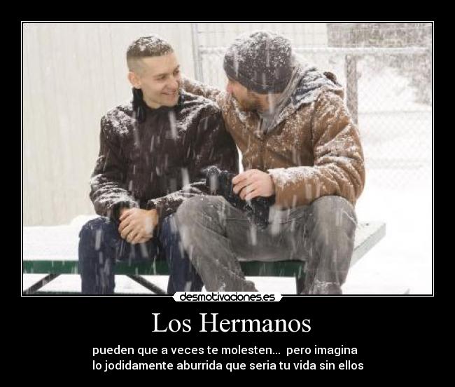 Los Hermanos - pueden que a veces te molesten... pero imagina
lo jodidamente aburrida que seria tu vida sin ellos