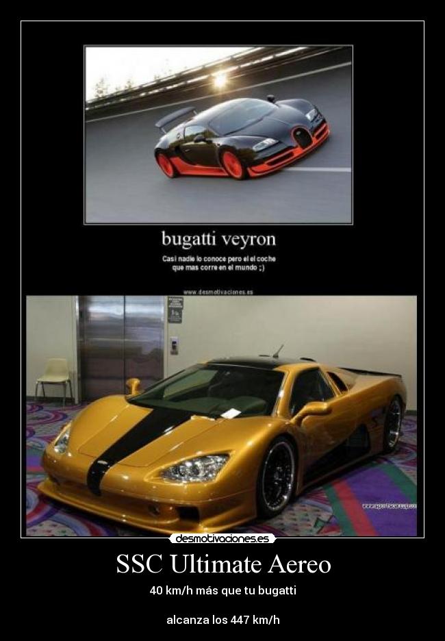 SSC Ultimate Aereo - 40 km/h más que tu bugatti
alcanza los 447 km/h