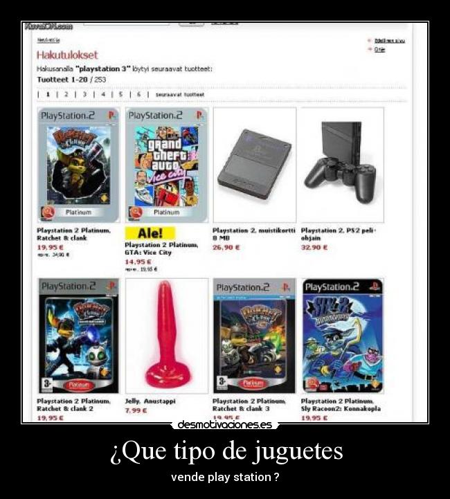 ¿Que tipo de juguetes - vende play station ?