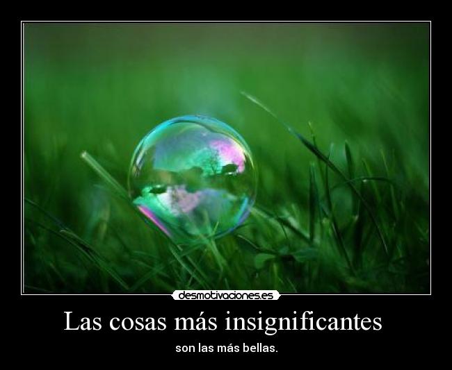 Las cosas más insignificantes  - son las más bellas.