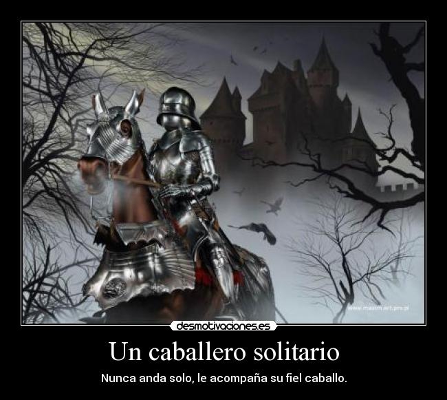 Un caballero solitario - Nunca anda solo, le acompaña su fiel caballo.