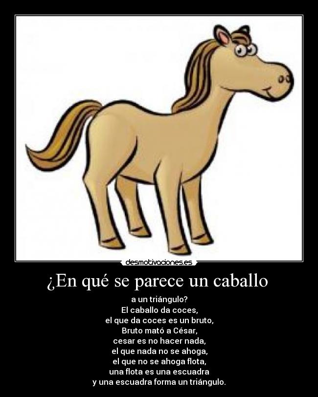 ¿En qué se parece un caballo -