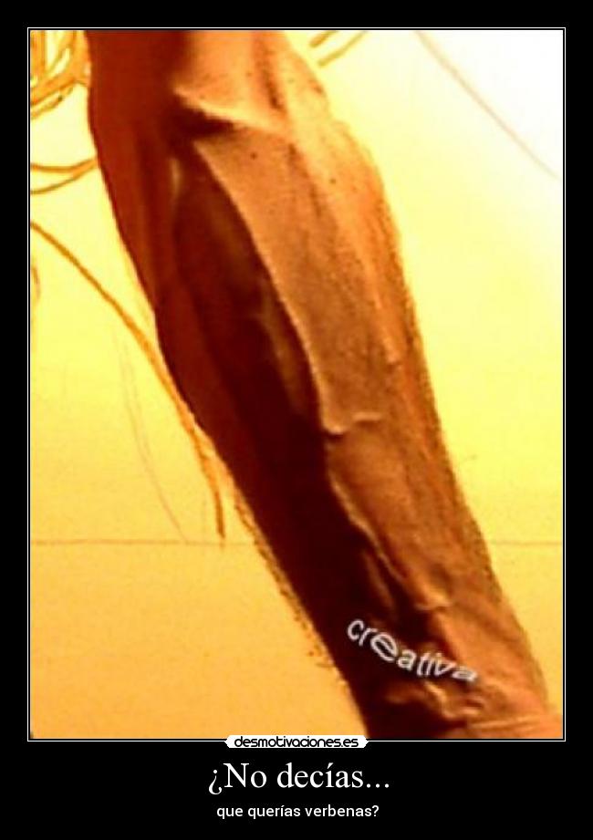 ¿No decías... - que querías verbenas?