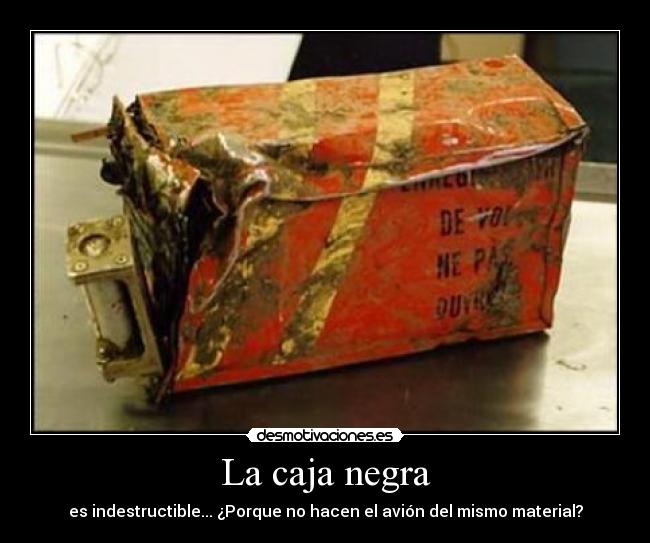 La caja negra - es indestructible... ¿Porque no hacen el avión del mismo material?