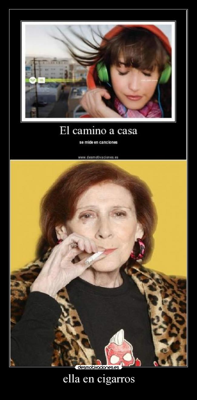 ella en cigarros -