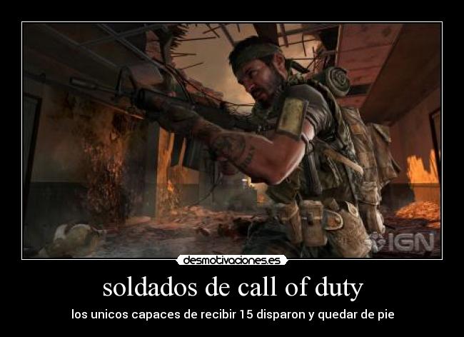 soldados de call of duty - los unicos capaces de recibir 15 disparon y quedar de pie