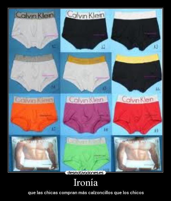 Ironía - que las chicas compran más calzoncillos que los chicos