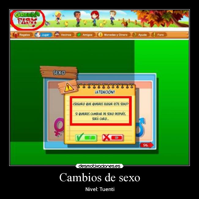 Cambios de sexo - Nivel: Tuenti